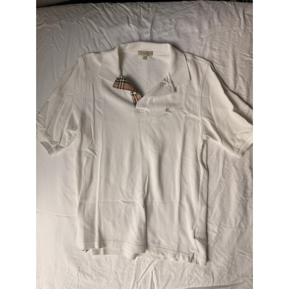 Burberry London Mens White Cotton Polo Shirt XS